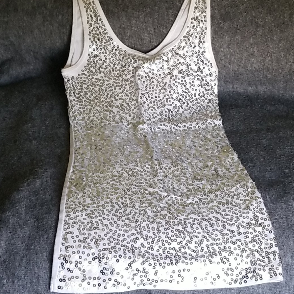 Sparkly white tank top